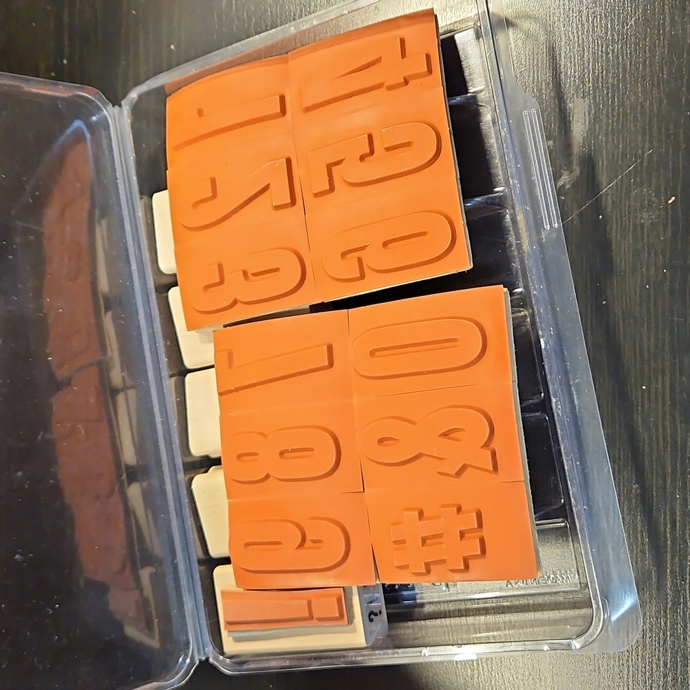 Headline Numbers Rubber stamp set